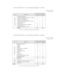 PLANO DE ESTUDOS DO 1.˚ CICLO DO ENSINO SECUNDÁ RIO