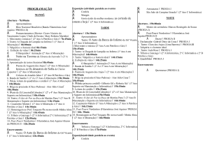 PROGRAMAÇÃO • • • • • • Releitura de Os desastres de Sofia