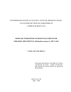 DOSES DE NITROGÊNIO NO DESENVOLVIMENTO DE