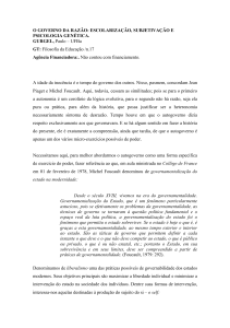 O GOVERNO DA RAZÃO: ESCOLARIZAÇÃO, SUBJETIVAÇÃO E