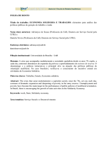 FOLHA DE ROSTO Título do trabalho: ECONOMIA SOLIDÁRIA E