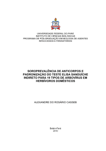 soroprevalência de anticorpos e padronização do teste elisa