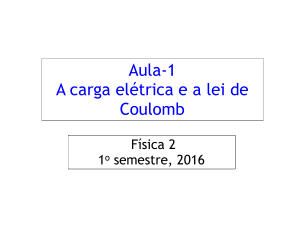 Aula-1 A carga elétrica e a lei de Coulomb