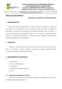 Associação de Resistores e Potência Dissipada