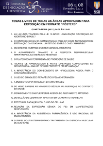 temas livres de todas as áreas aprovados para exposição