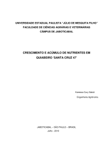 crescimento e acúmulo de nutrientes em quiabeiro