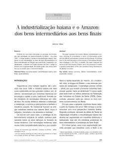 A industrialização baiana e o Amazon: dos bens intermediários aos