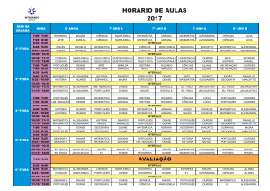 Horários das Aulas do Ensino Fundamental II. - Integrado