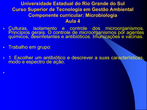 3.2 Antibióticos: história e classes.