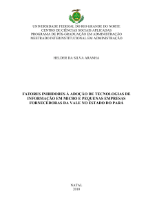 fatores inibidores à adoção de tecnologias de informação em micro