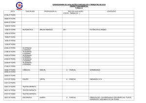 CRONOGRAMA DE TESTES DO I TRIMESTRE DE 2013