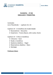 FILOSOFIA - 2º EM SIMULADO E TRIMESTRAL Conteúdo: Livro