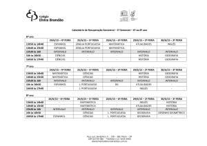 Calendário de Recuperação Semestral – 1º Semestre – 6º ao 8º ano