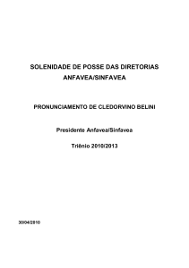 SOLENIDADE DE POSSE DAS DIRETORIAS ANFAVEA/SINFAVEA