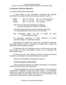 1 2. Introdução à Estrutura Atmosférica 2.1 Revisão de Eletricidade