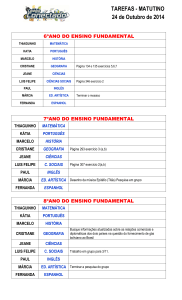 TAREFAS MATUTINO dia 24 de outubro