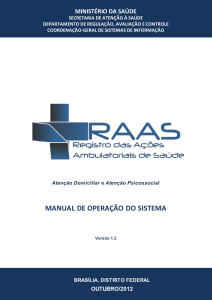 Manual Operacional do RAAS - Secretaria Municipal de Saúde