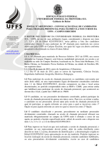 EDITAL Nº 145/UFFS/2013