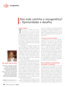 Para onde caminha a oncogenética?