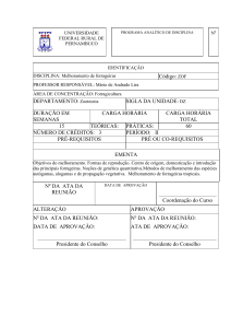 Código: ZOF DEPARTAMENTO: Zootecnia SIGLA DA UNIDADE: DZ