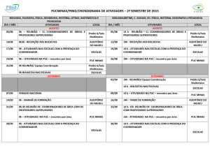 pucminas/pibid/cronograma de atividades – 2º semestre de 2015