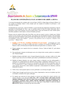 PLANO DE CONTINGÊNCIA FACE AO RISCO DE GRIPE A (H1N1v