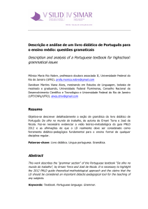 Description and analysis of a Portuguese textbook for highschool