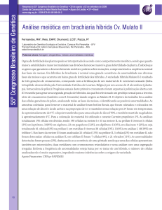 Análise meiótica em brachiaria híbrida Cv. Mulato II 55º Congresso