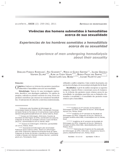 Vivências dos homens submetidos à hemodiálise acerca de sua