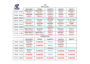 Horário do 2º ano B - Colégio Alexander Fleming