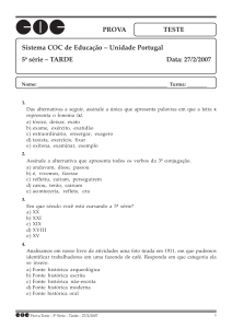 Unidade Portugal 5ª série – TARDE Data: 27/2/2007