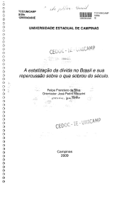 A estatlzação da dívida no B(l!J.Sil e sua repercussão sobre o que