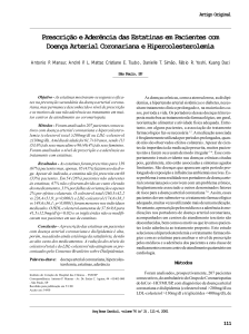 Prescrição e Aderência das Estatinas em Pacientes com Doença