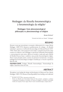 Heidegger: da filosofia fenomenológica à fenomenologia da religião1