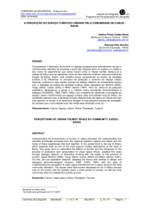 a percepção do espaço turístico urbano pela comunidade de