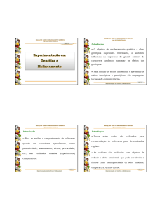 Introdução O objetivo do melhoramento genético é - Esalq