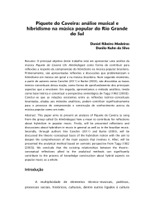 Piquete do Caveira: análise musical e hibridismo na música popular