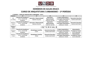 horários de aulas 2014/1 curso de arquitetura e urbanismo