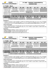 Horario recup - 2º ao 5º ano - Ens. Fund