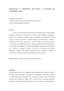 discutindo a categoria de território vivido. In