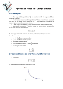 Apostila de Física 18 – Campo Elétrico