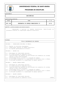 GCC 168 - Geografia do Espaço Brasileiro II