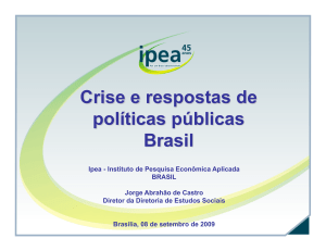 Crise e respostas de políticas públicas Brasil