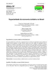 Espacialidade da economia solidária no Brasil