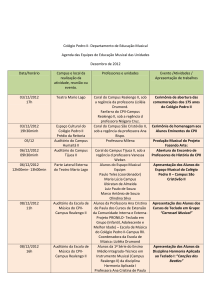 Agenda Mensal da equipe de ed musical