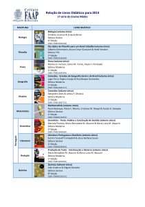 Relação de Livros Didáticos para 2014