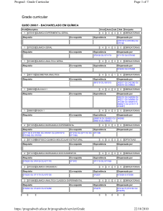 Grade curricular - Departamento de Química UFSCar