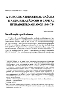 A BURGUESIA INDUSTRIAL GAÚCHA E A SUA RELAÇÃO COM O