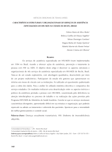 140 Resumo Os serviços de assistência especializada em HIV/AIDS