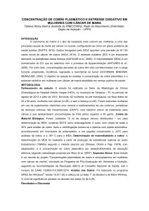 concentração de cobre plasmático e estresse oxidativo em